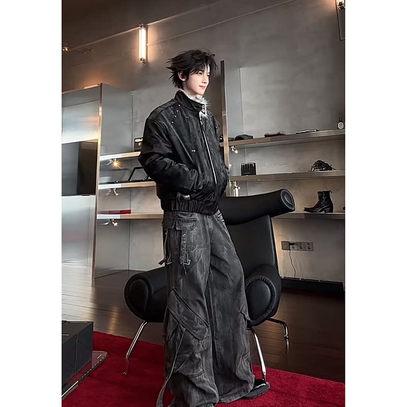 ~一件过冬重磅狼毛座山雕加厚加绒棉服外套YY56-P158M-2XL,男装棉衣,电商A330-1