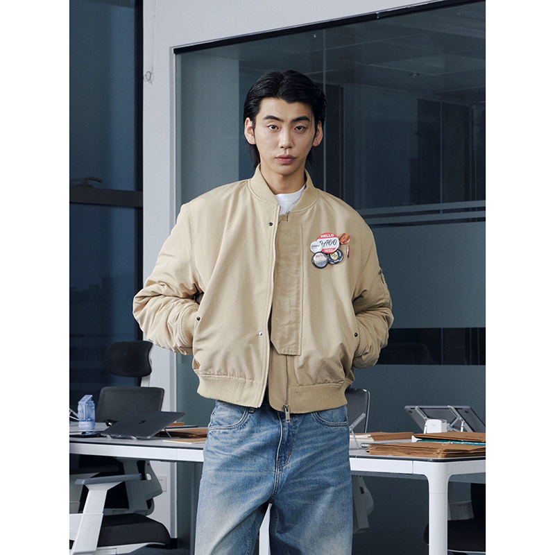 25/冬季~棒球复古boxy飞行夹克棉服外套秋冬Y30-P128，男装夹克，电商A330-1