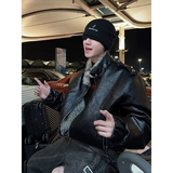 E脊煞二代升级座山雕加厚保暖连帽高级感机车外套YY88-P178，男装棉衣，电商A330-1