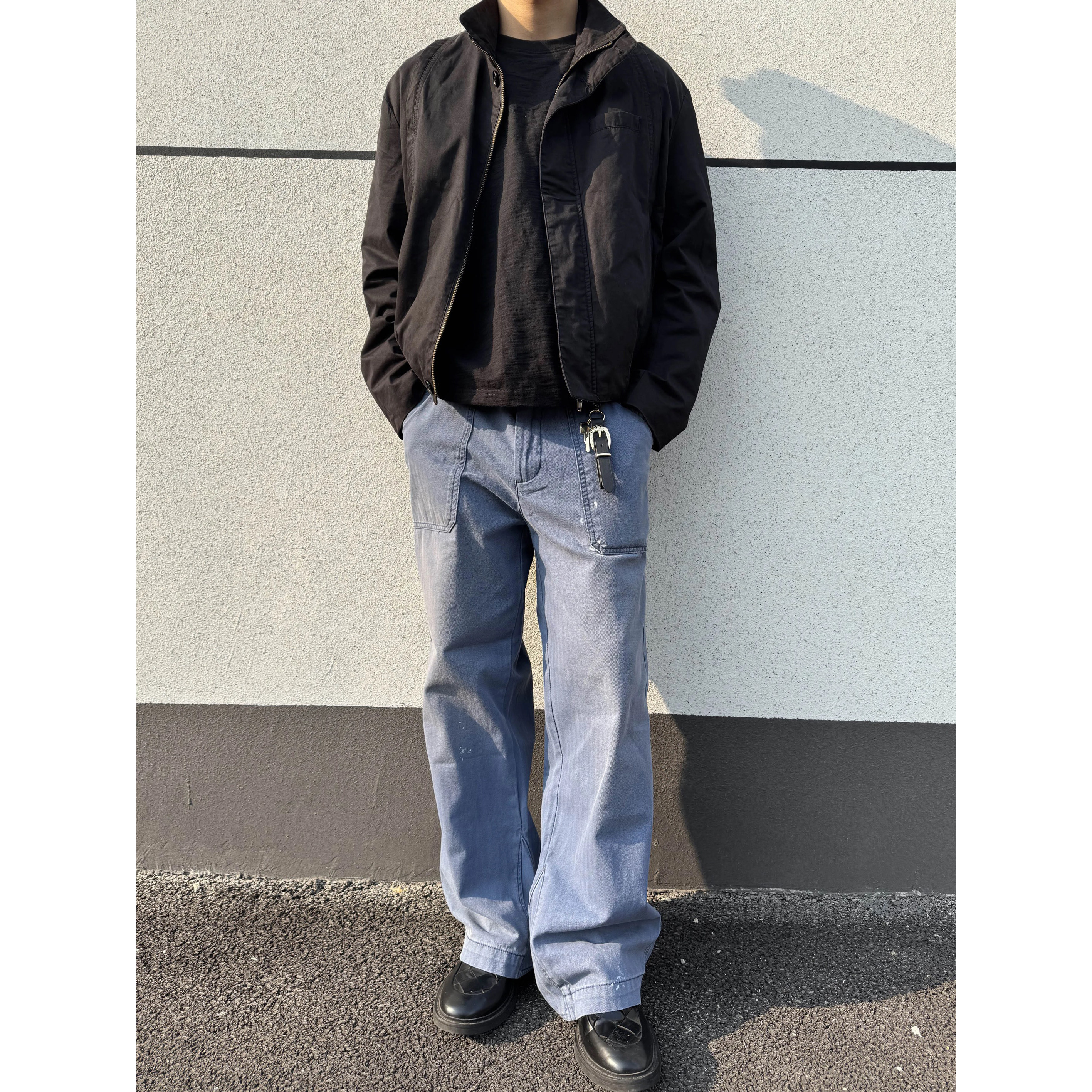 水洗系列经典汽油蓝做旧法工裤裤K0194-P68,男装休闲裤,电商A330-1