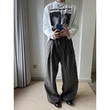25/秋季打褶拼接老钱高知休闲直筒宽松长裤西裤K0205-P68，男装西裤，电商A330-1