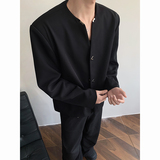 金属扣小众设计痞帅宽松垫肩夹克外套上衣男潮JK61-P108，男装夹克，电商A330-1