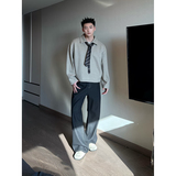 26/春美式复古宽松polo翻领卫衣外套头男女PL50-P68送领带，女装短外套，电商A330-1