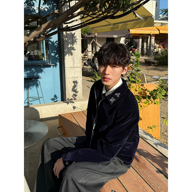 26/春季石丝绒简约高级夹克外套YY92-P108，男装夹克，电商A330-1