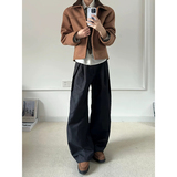 仿原牛立体工字褶A字阔型弯刀西裤通勤休闲裤K0221-P68，男装西裤，电商A330-1