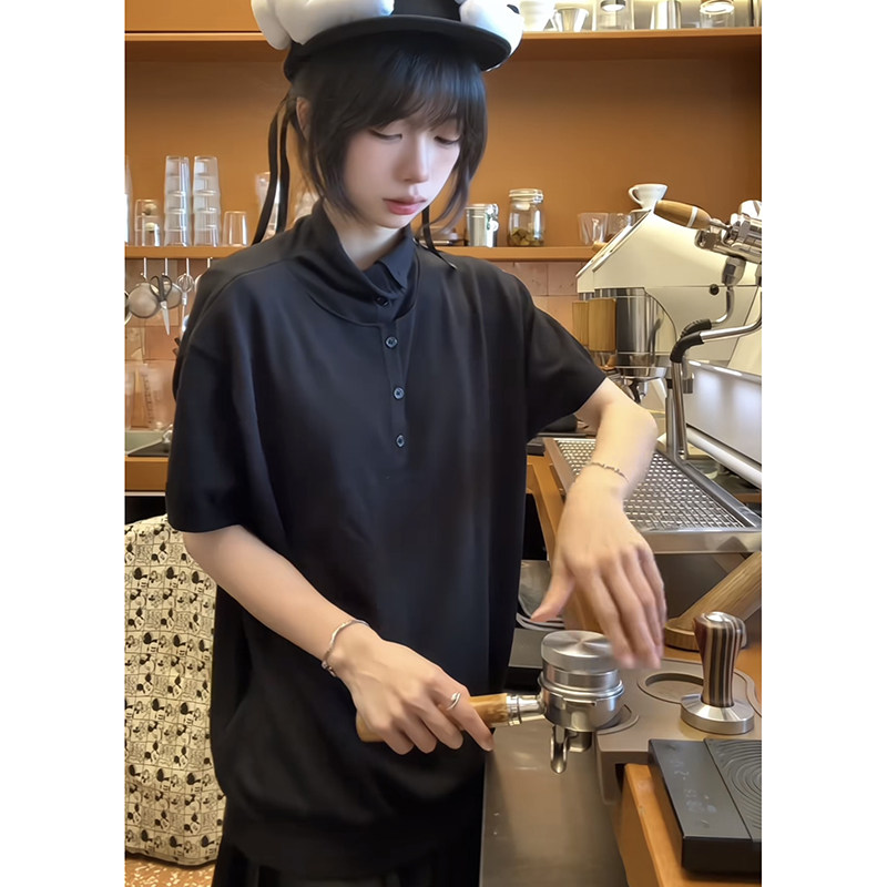 「积淀」双层卷边领短袖打底男女PL15-P48,男装Polo衫,电商A330-1