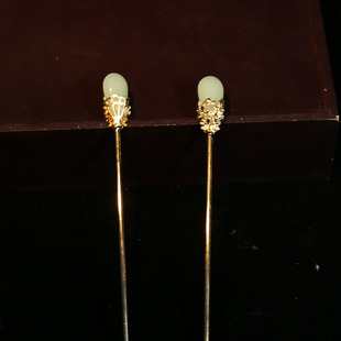 简约复古珍珠发簪超仙汉服宫廷发饰簪子铜质花朵古典盘发及笄礼物