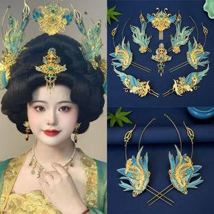 古风精卫神女二次元 cos凤凰青鸾神女风汉服发冠发簪发钗超仙头饰