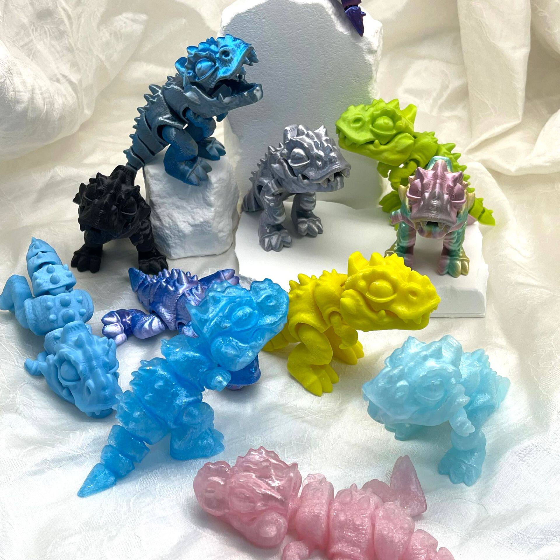 3d打印玩具小恐龙可活动多色儿童生日礼物摆地摊景区纪念品益智