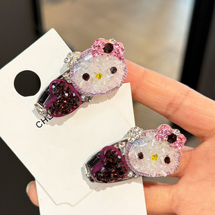 满钻hellokitty可爱发夹女刘海碎发整理夹子头饰边夹kt鸭嘴夹