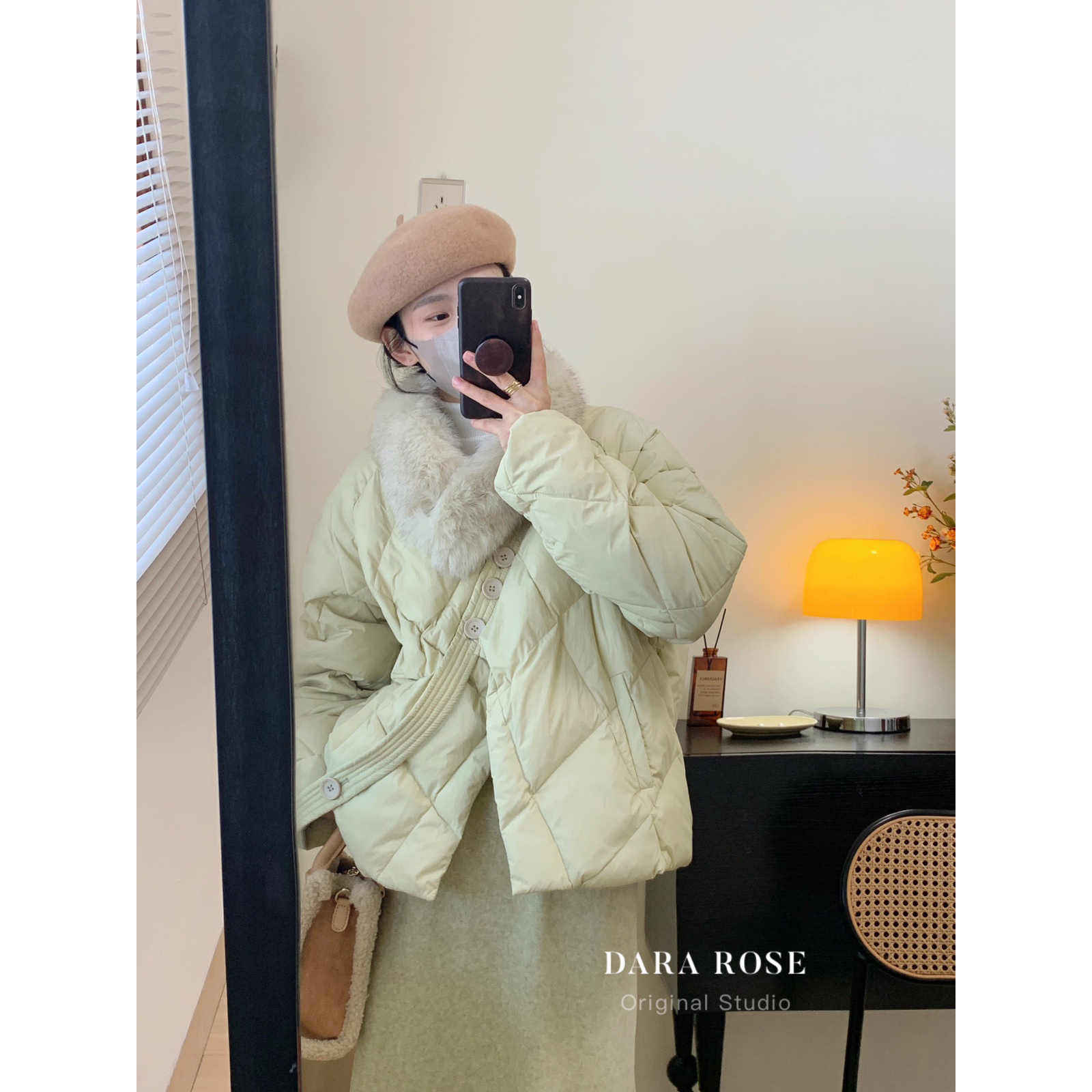 2025过年新衣羽绒服拜年礼服可拆卸真狐狸毛毛领)（含90%白鸭绒