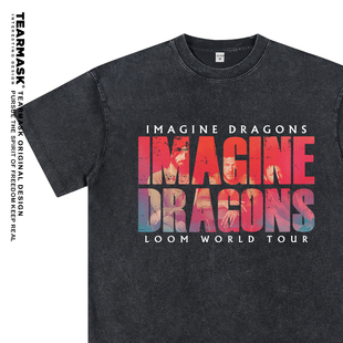 水洗黑/Imagine Dragons梦龙乐队周边t恤演唱会同款宽松短袖衣服
