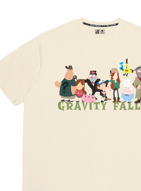怪诞小镇Gravity Falls周边t恤春夏季男女美式复古短袖衣服tshirt