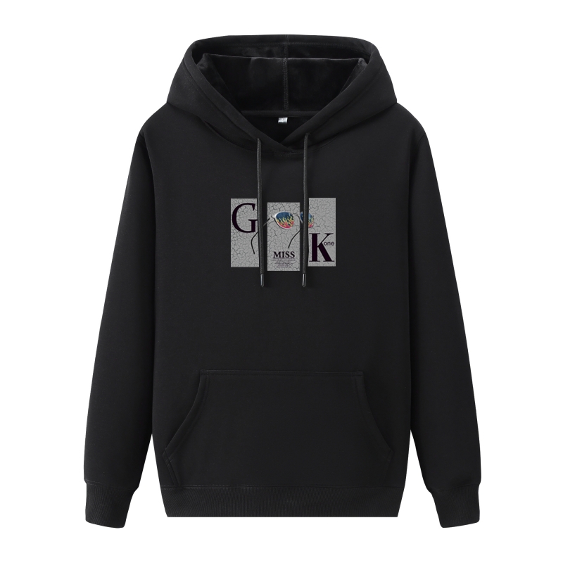 套头大码宽松卫衣加绒休闲男帽衫