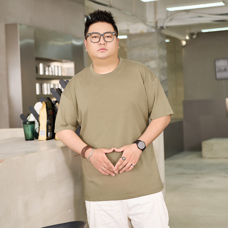 美式重磅双纱纯棉短袖穿到290斤