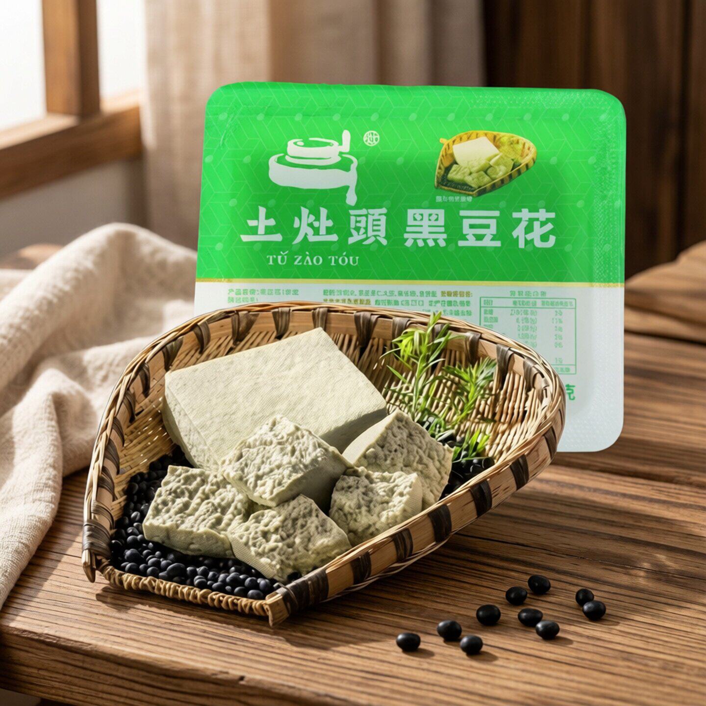 土灶头黑豆花400克手掰黑豆腐烤鱼麻辣烫豆捞网红火锅食材商用