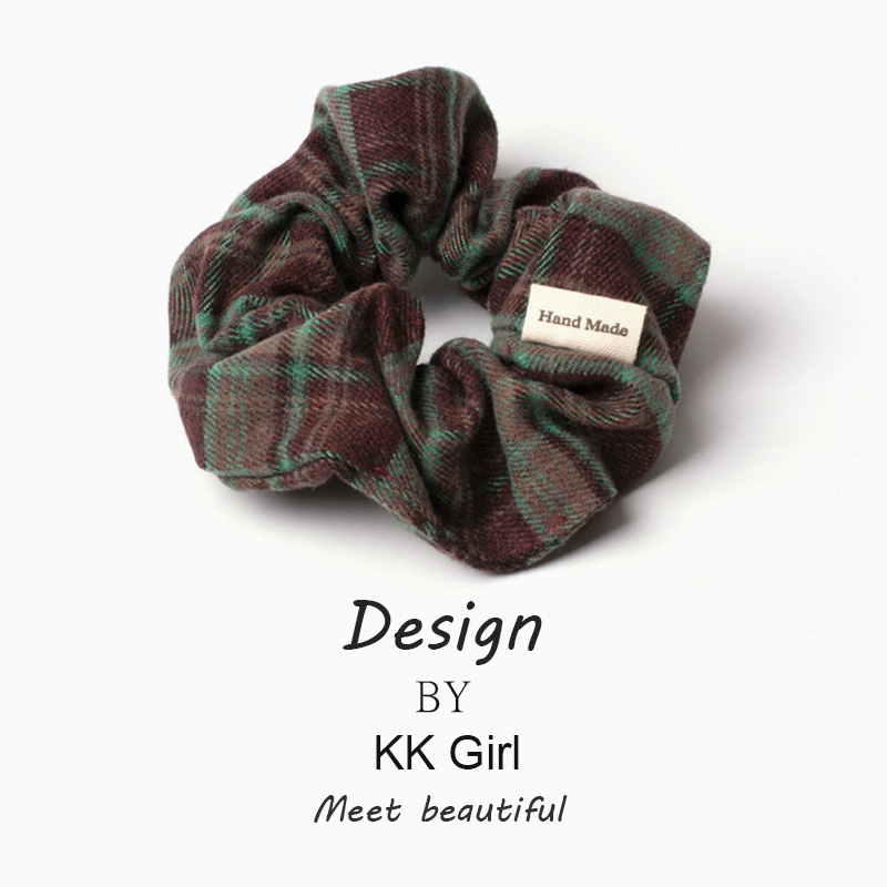 格子大肠发圈女头绳扎头发发饰