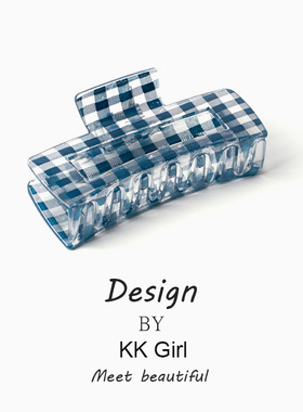 格子发夹2026年新款高颜值小众鲨鱼夹子女后脑勺盘发抓夹日韩发饰