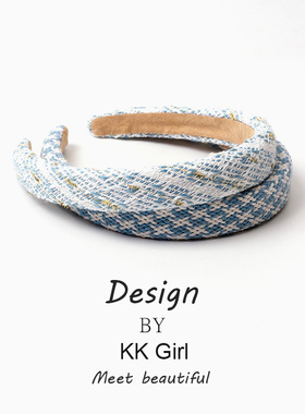 高颅顶压发箍头饰气质2025新款小香风高级感洋气时尚宽边头箍发卡