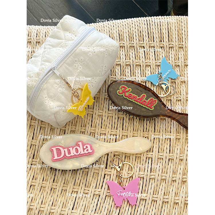 少女风定制英文名气垫梳小众礼物