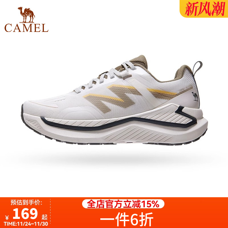 骆驼运动鞋追风慢跑鞋女2025春季透气网面气垫跑步鞋男
