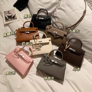 时尚真皮mini二代凯莉包包女高级感小众手提包百搭精致斜挎包小包