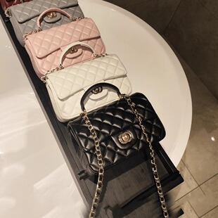 时尚真皮小香风包包女高级感小众手提包百搭精致链条包斜挎包小包