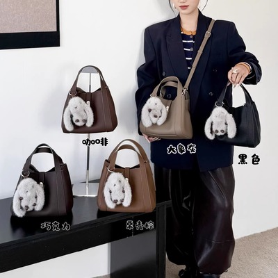 荔枝纹菜篮子水桶包手提小托特包