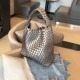 小众设计手工编织包菜篮子包女高级感时尚 真皮手提小托特包水桶包