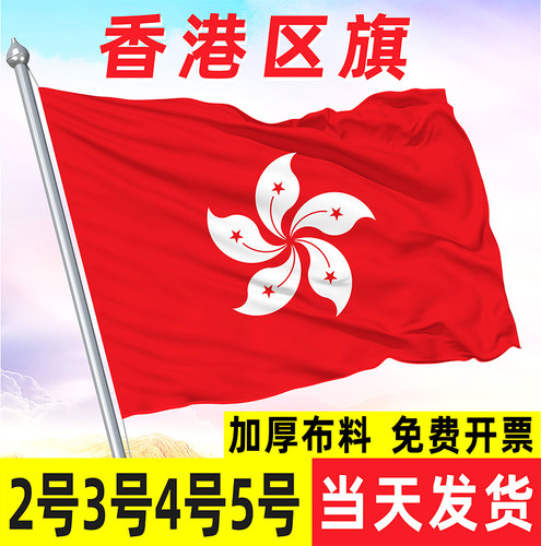 飘昇中国香港区旗4号5号紫荆花旗