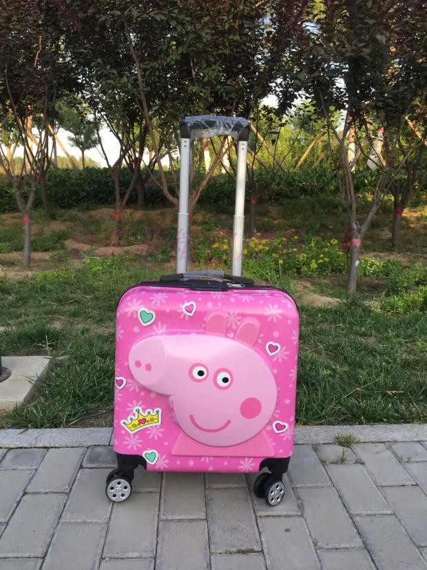 定制3D立体男女学生小黄粉空姐旅行登机小猪拉杆箱礼品赠品印LOGO