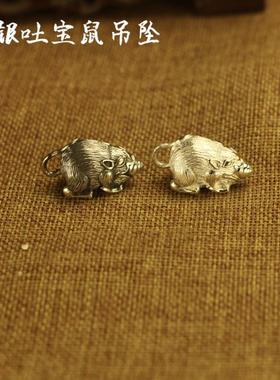 纯银本命年黄财神吊坠密宗法器