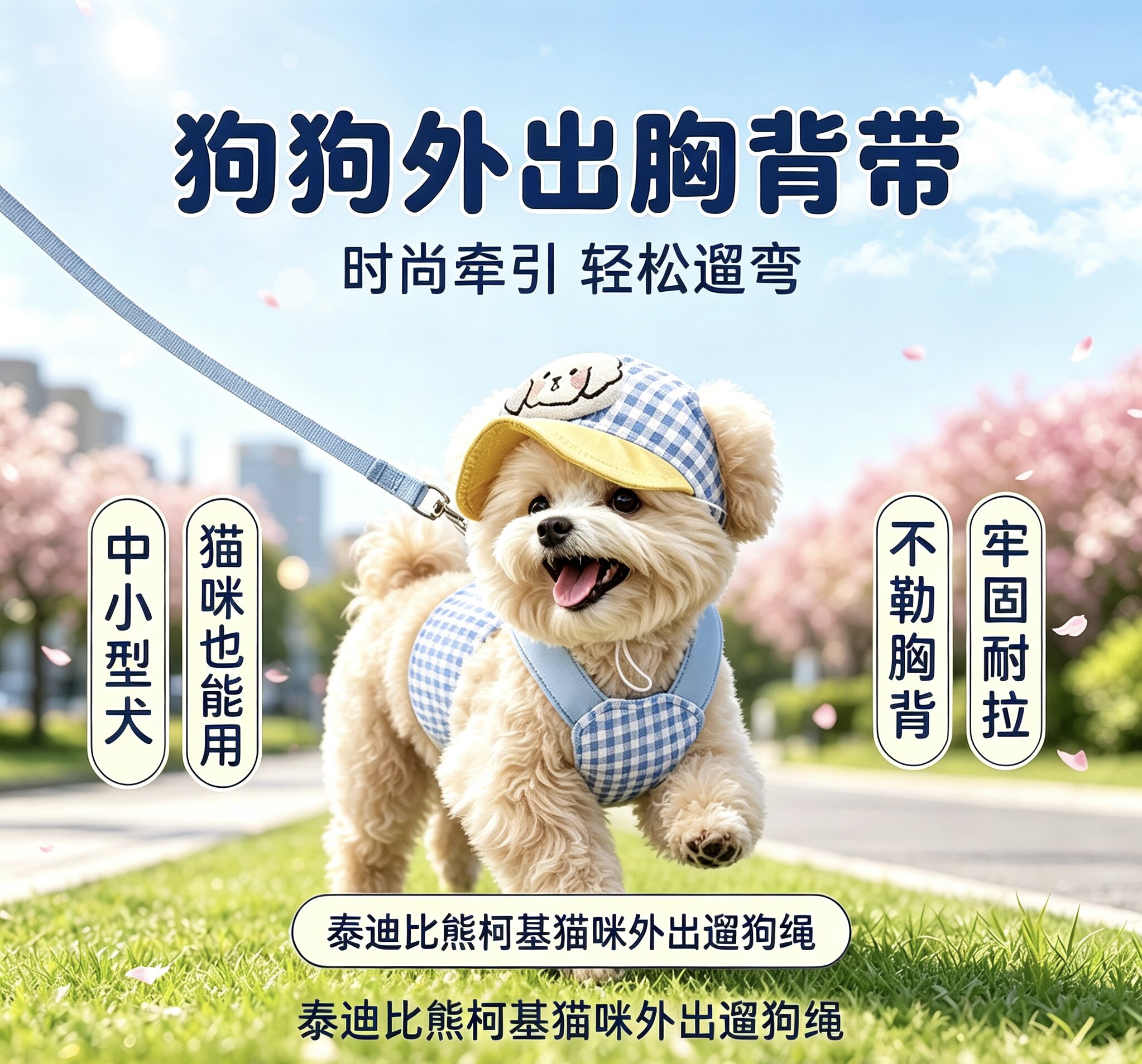 网红宠物小狗猫咪背带套装泰迪比狗宠物服装/雨衣