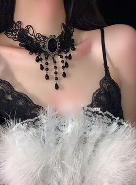 cos欧美lolita颈饰复古宫廷万圣节暗黑公主锁骨链小众哥特项链