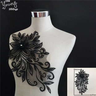 蕾丝网纱衣领刺绣服装3D立体花DlY装饰百搭缝纫花边镂空涤纶辅料