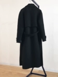 Демисезонное черное длинное шерстяное пальто, средней длины, 2025 года, в корейском стиле