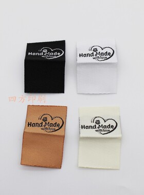 卡通手工双锦织标服装领标现货handmade布标玩具标签定制织唛商标