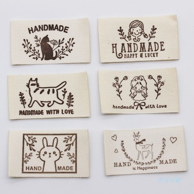 handmade纯棉布标印标现货本白棉带DIY手工品布标服装领标商标