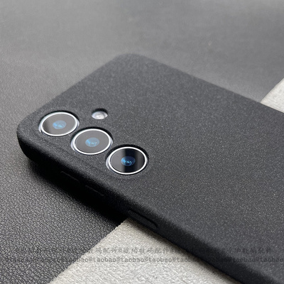 粗磨砂颗粒感硅胶软壳适用三星GalaxyS25Ultra手机壳S25edge经典黑色S24+不沾指纹S23FE全包S22简约个性小众1