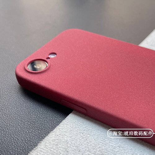 粗磨砂颗粒手感防指纹适用苹果iPhone17e手机壳17ProMax酒红色Air硅胶软壳16镜头全包15防滑14小众纯色13/12