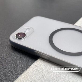 适用iPhone17e手机壳Air内置磁吸TPU软壳硅胶苹果16ProMax保护套15磨砂裸机感防指纹14半透明灰色13简约轻薄
