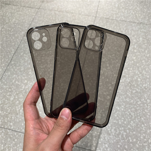 13mini黑灰色透明软壳14PROMAX手机壳适用iPhone18ProMax精孔12软硅胶套11全包防摔15Plus简约16Pro轻薄17Air