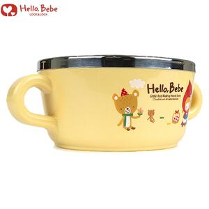 乐扣乐扣HELLO BEBE不锈钢儿童餐具双耳隔热防烫碗 卡通水杯小碗