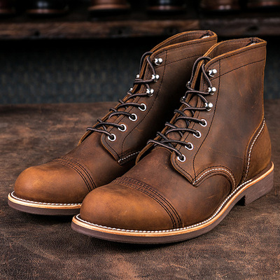 固特异马皮复古美式马丁靴男