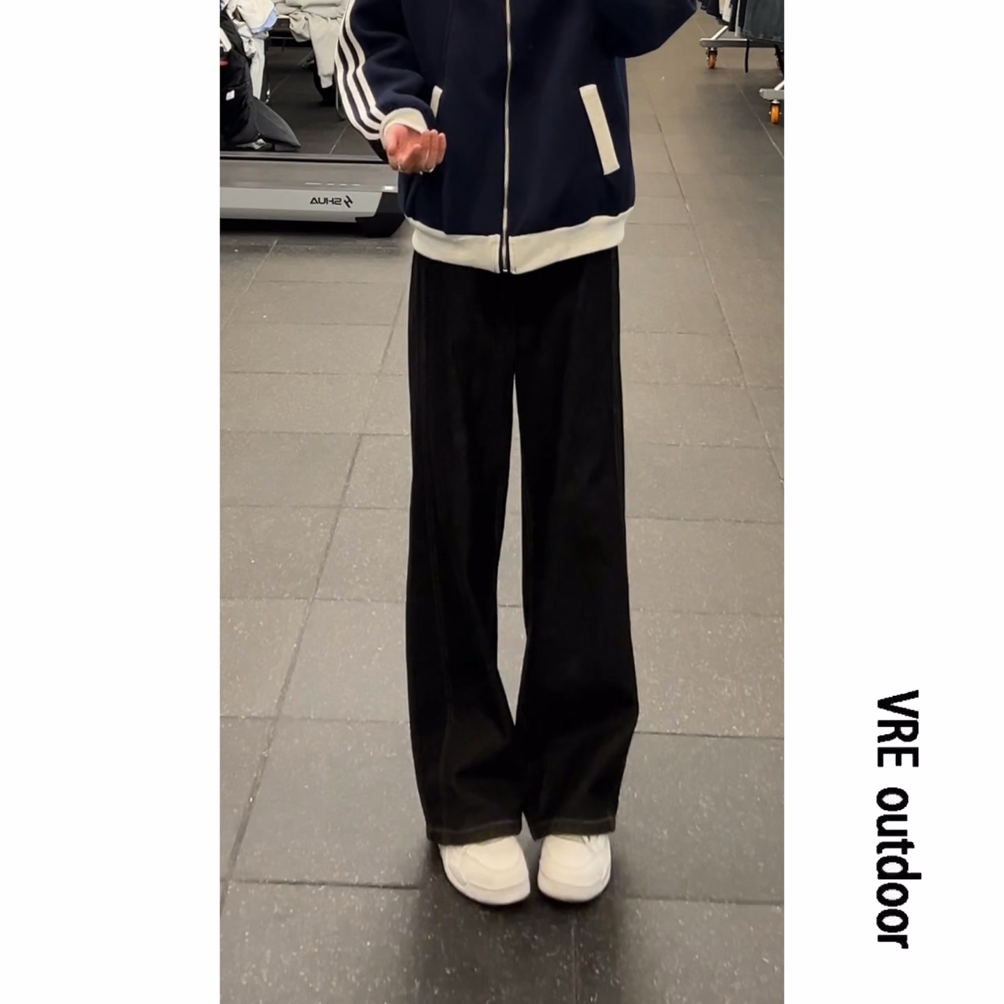 美式高街vibe风排扣黑色直筒牛仔裤男2025冬季小众设计感阔腿裤子,男装牛仔裤,星座511-1