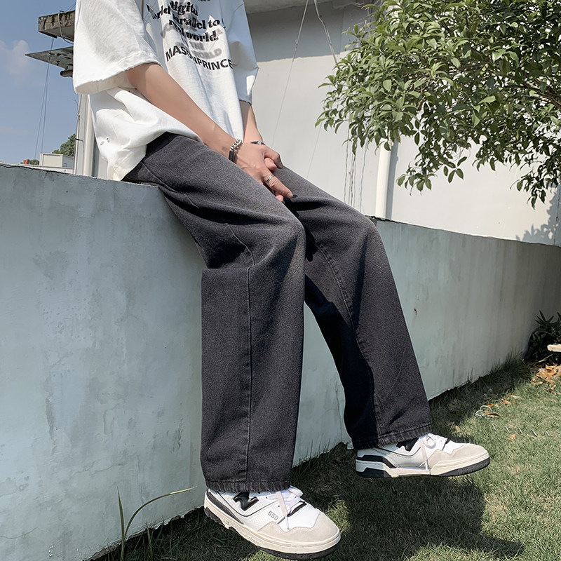 牛仔裤男宽松直筒夏新款港风休闲裤阔腿裤  227-2*C533*P45控58图片