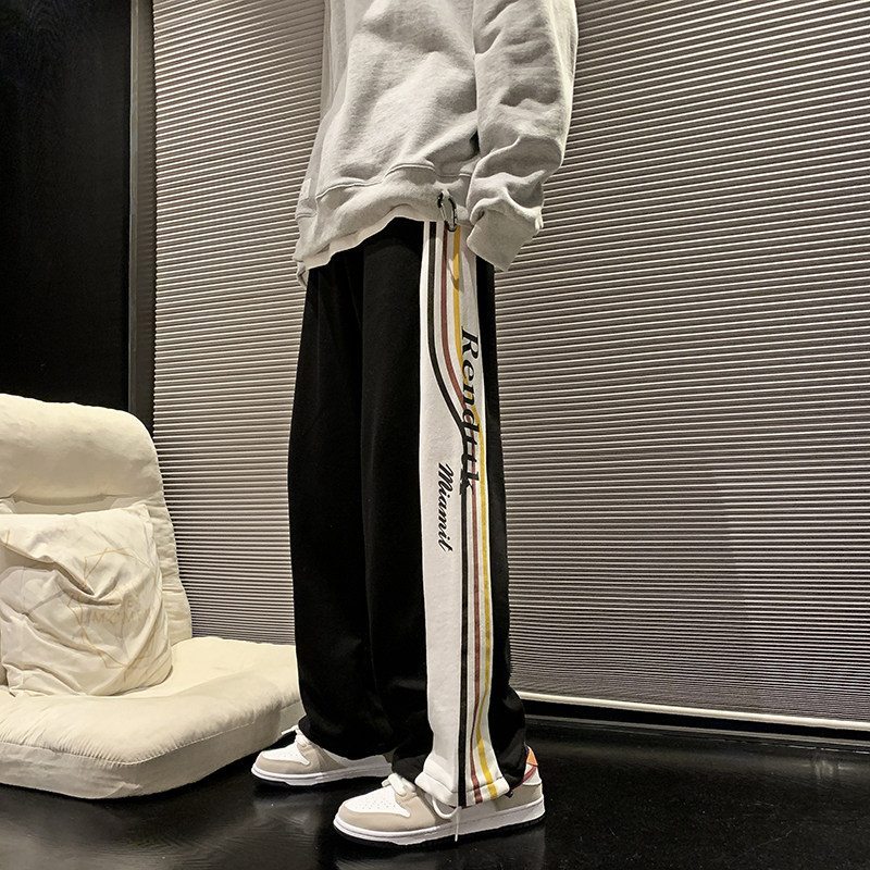 品质美式高街复古港风ins潮牌阔腿束脚休闲裤227-2*K271*P50控68,男装休闲裤,星座227-2