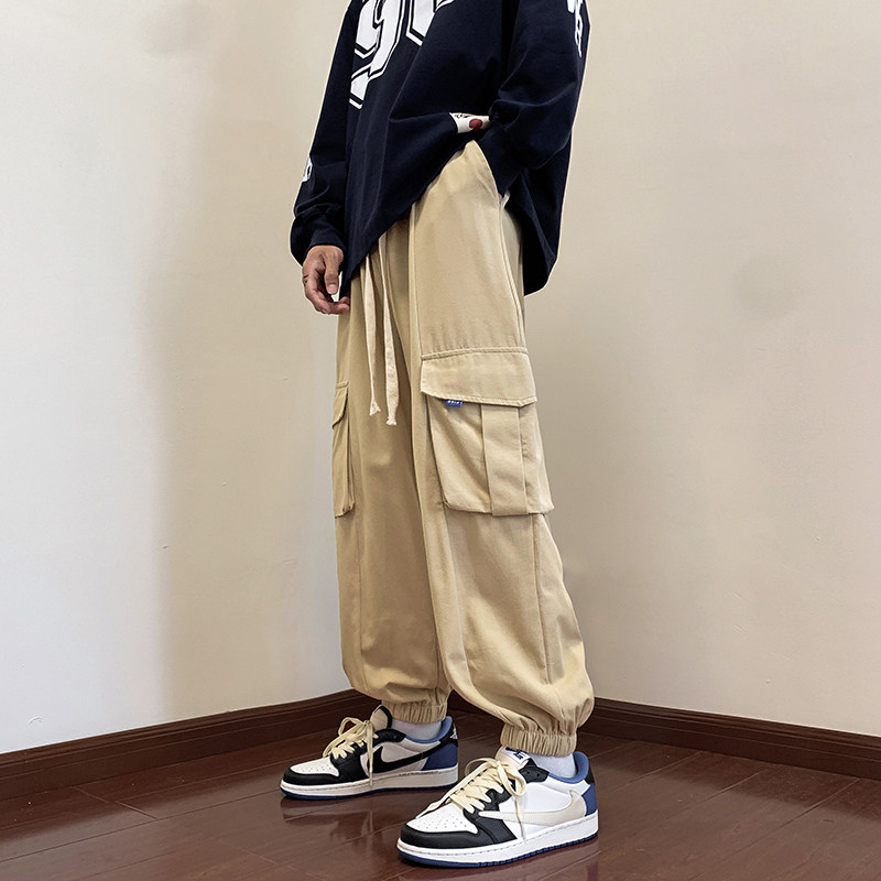 多口袋工装裤欧美高街ins束脚裤裤男女休闲裤 227-2*C541*P50控68图片