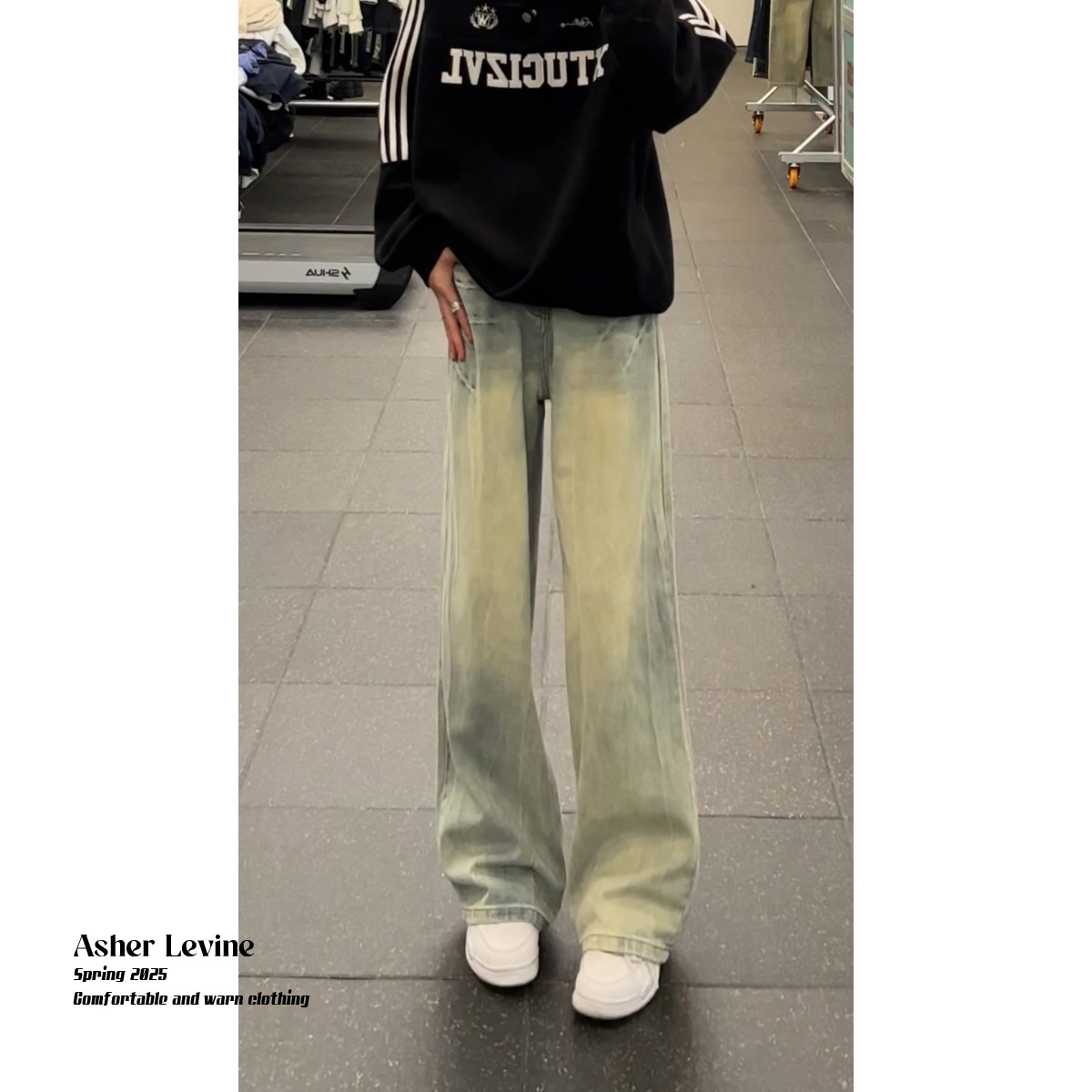 水洗闪电纹牛仔裤男秋季新款美式小众设计感休闲长裤痞帅直筒裤子,男装牛仔裤,星座511-1