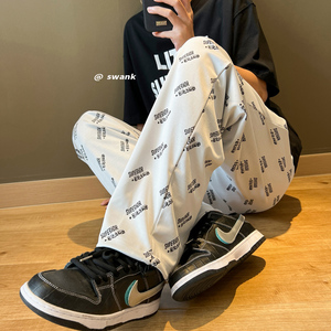 夏款裤男九分裤宽松直筒拖地裤中性休闲裤227-2*C522*P45控58图片